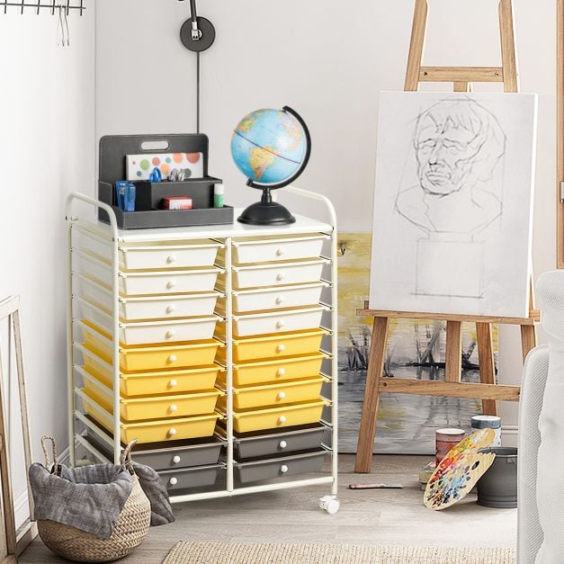 20 Drawers Storage Trolley with 4 Wheels for Beauty Salon