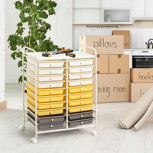 20 Drawers Storage Trolley with 4 Wheels for Beauty Salon