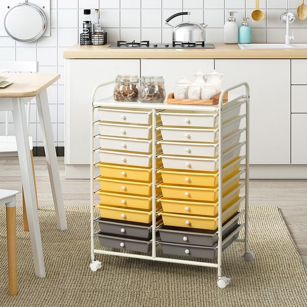 20 Drawers Storage Trolley with 4 Wheels for Beauty Salon