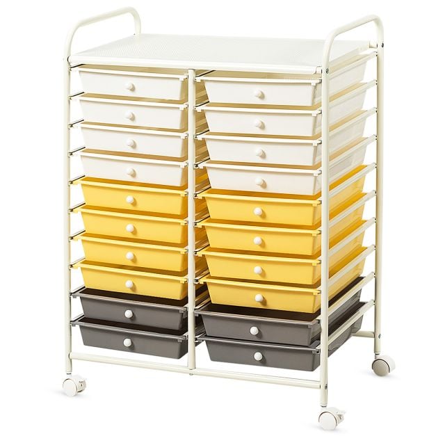 20 Drawers Storage Trolley with 4 Wheels for Beauty Salon