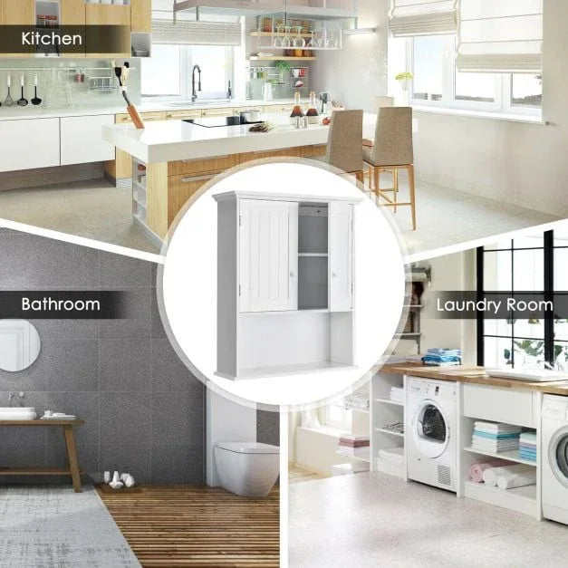 Wall Mounted Bathroom Storage Cabinet with Adjustable Shelf - TidySpaces