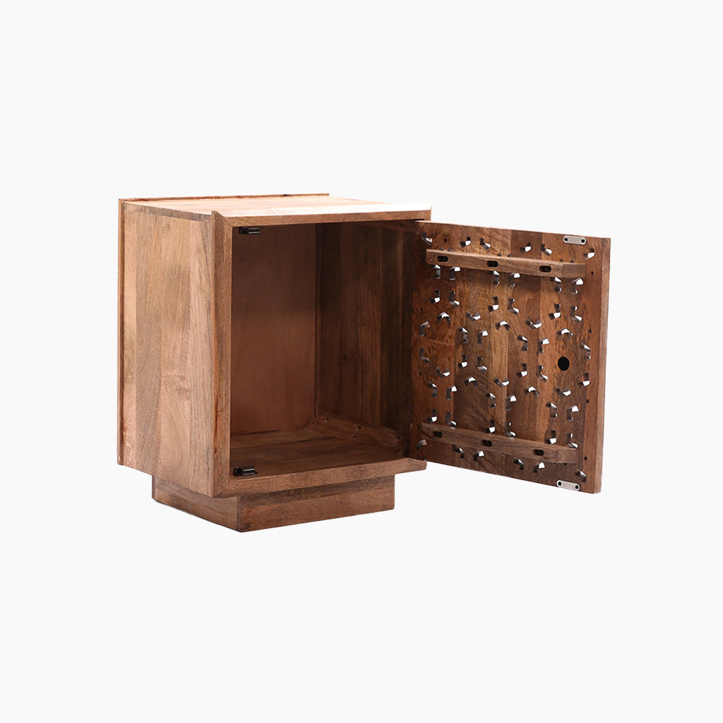 Zaayah Cut Work Wooden Side Table - TidySpaces