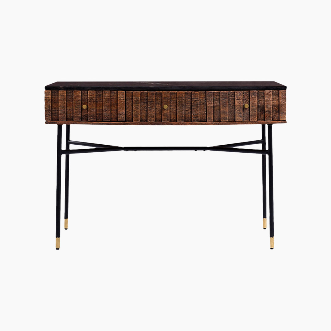 Derek Marble Top Three Drawer Console Table - TidySpaces