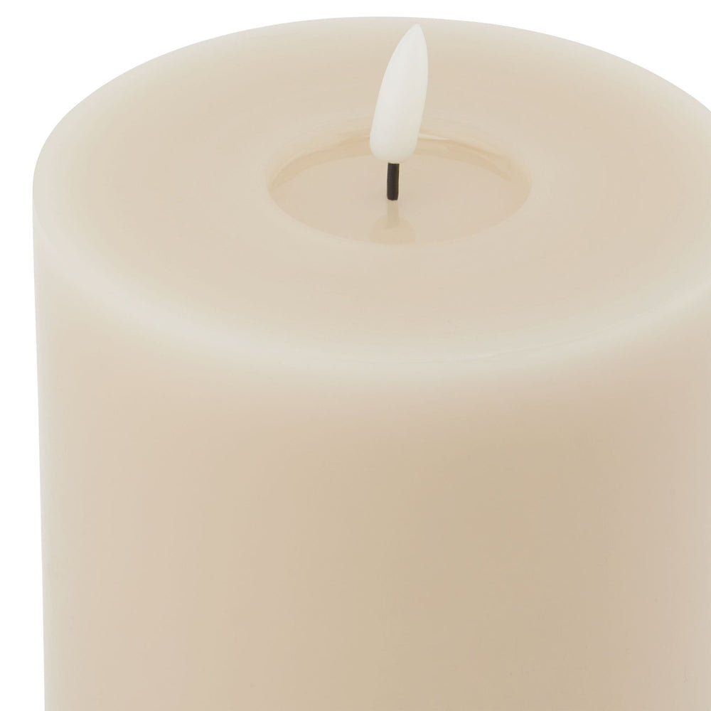 Luxe Collection Melt Effect 5x5 Taupe LED Wax Candle - TidySpaces