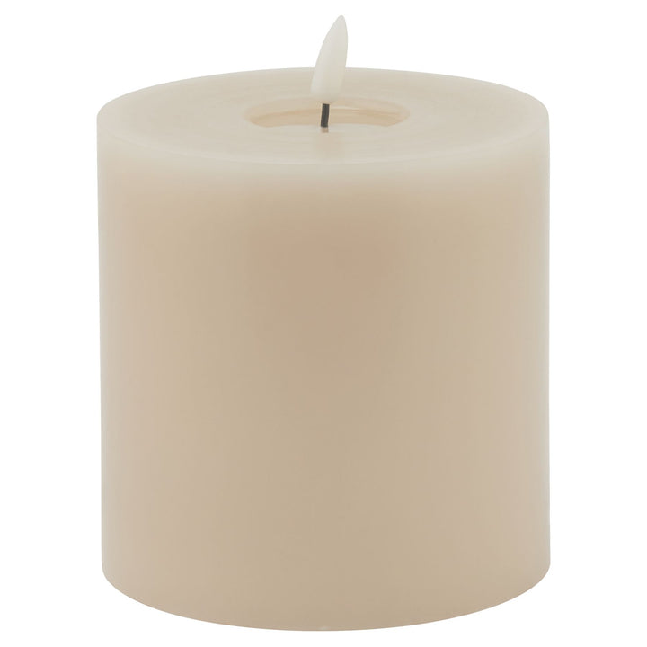 Luxe Collection Melt Effect 5x5 Taupe LED Wax Candle - TidySpaces