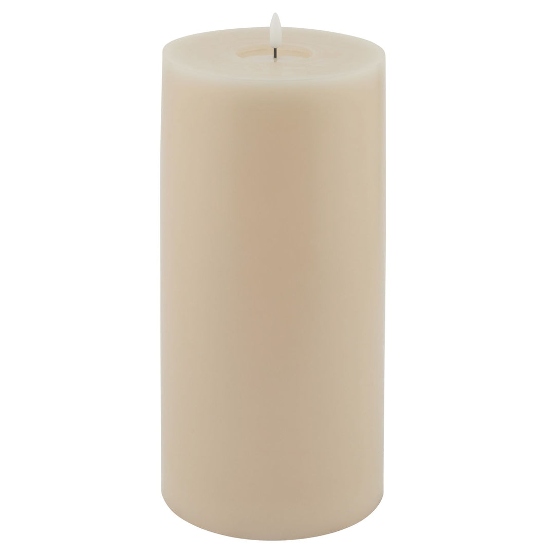 Luxe Collection Melt Effect 6x12 Taupe LED Wax Candle - TidySpaces