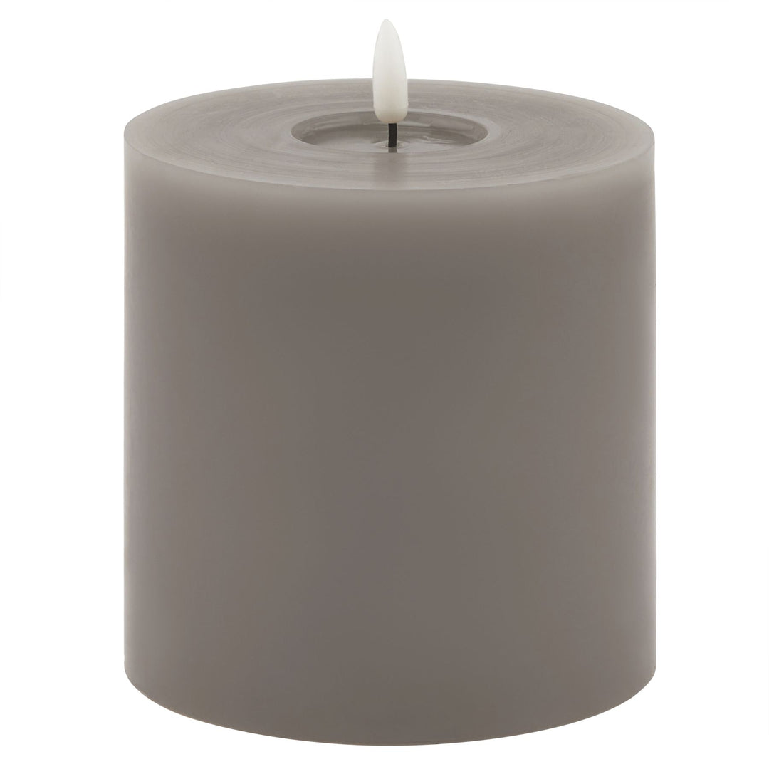 Luxe Collection Melt Effect 5x5 Grey LED Wax Candle - TidySpaces