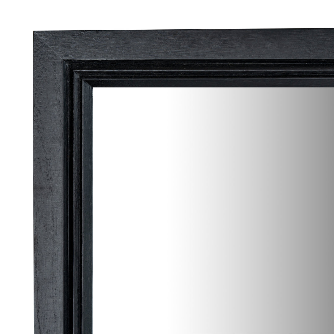Black Wood Large Window Mirror