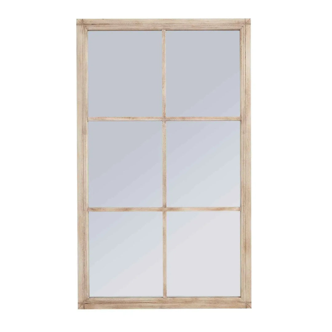 Washed Wood Large Window Mirror