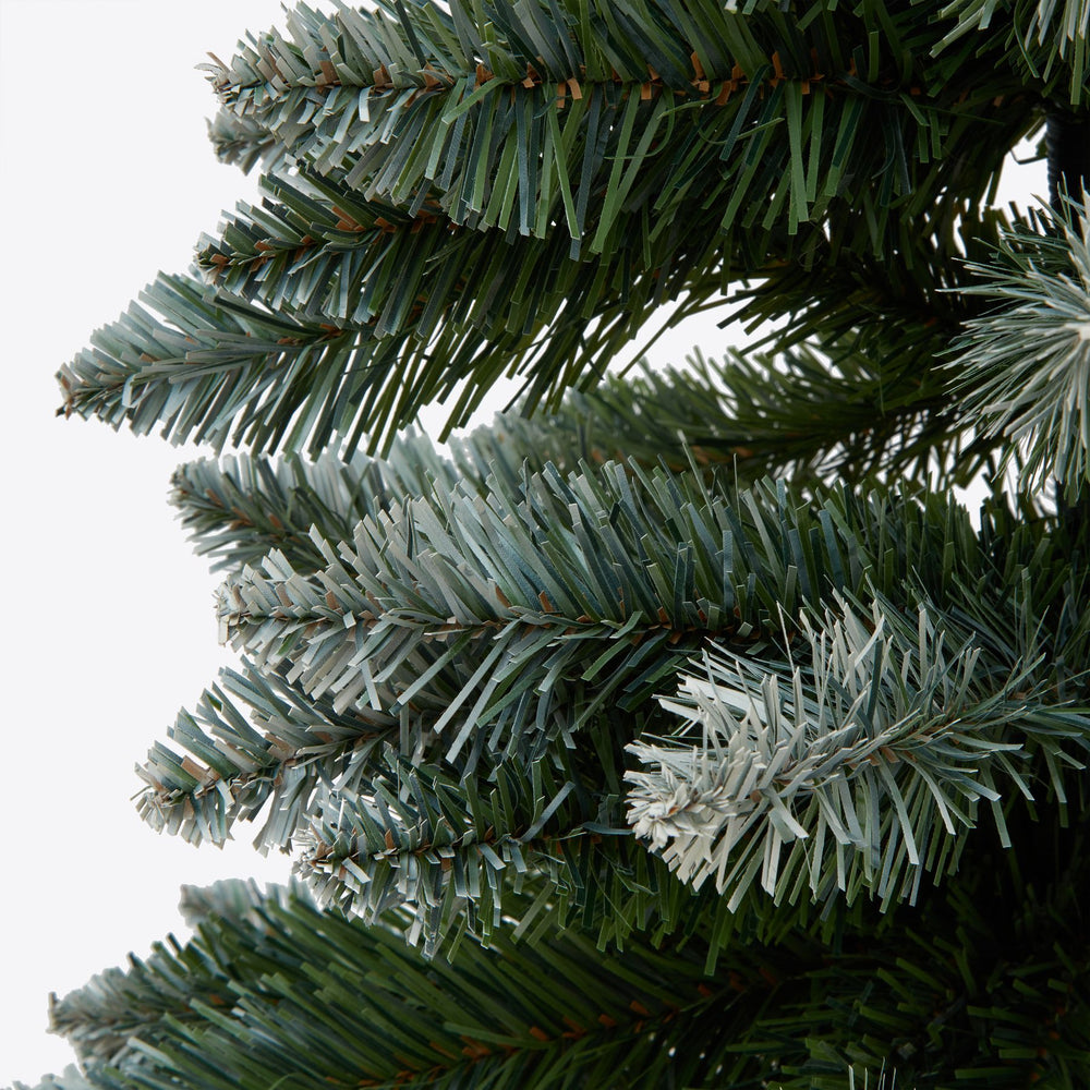 Large Snowy Conifer Tree In Hessian Wrap - TidySpaces