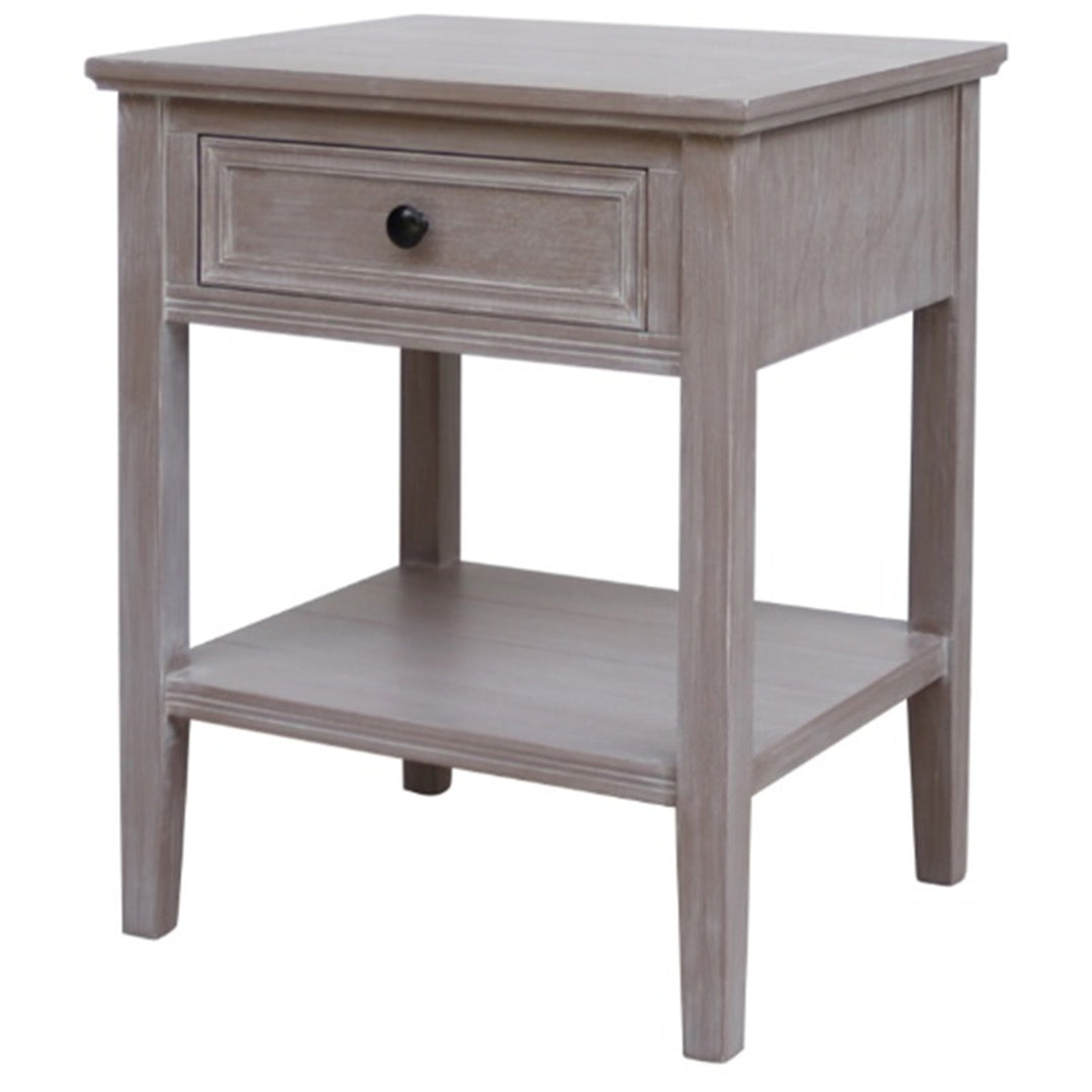 The Serene Collection One Drawer Side Table BROWN WOOD - TidySpaces