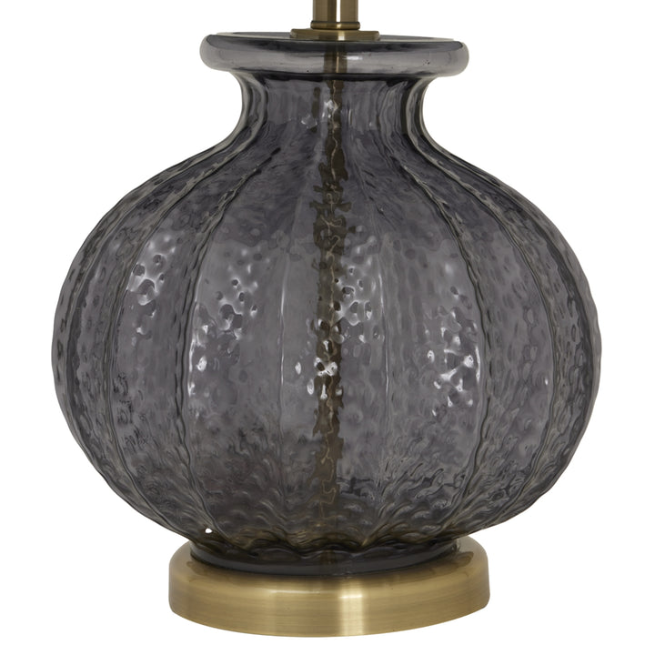 Luxton Glass Fluted Lamp With Black Velvet Shade - TidySpaces