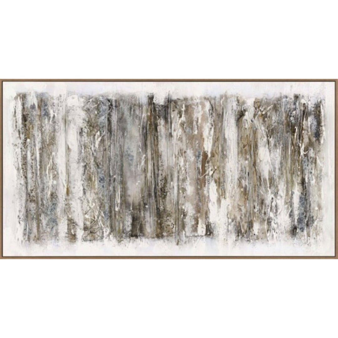 Ethereal Hand Painted Canvas In Frame BROWN WOOD - TidySpaces