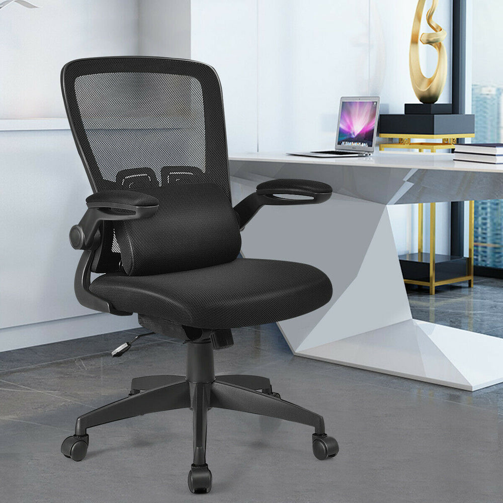 Lightweight Mesh Office Chair with Lumbar Support and Adjustable Backrest - TidySpaces