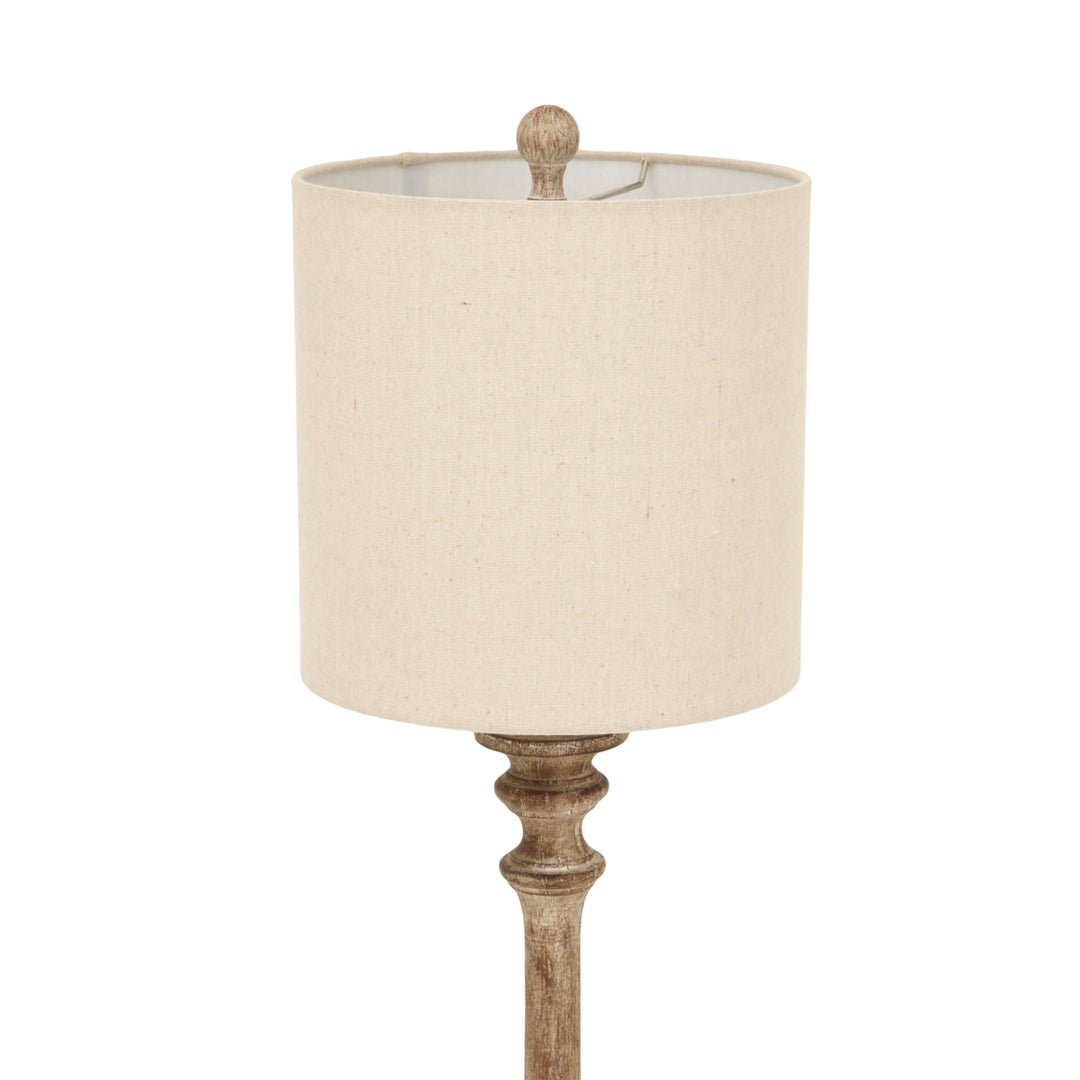 Pallido Candlestick Table Lamp With Linen Shade - TidySpaces