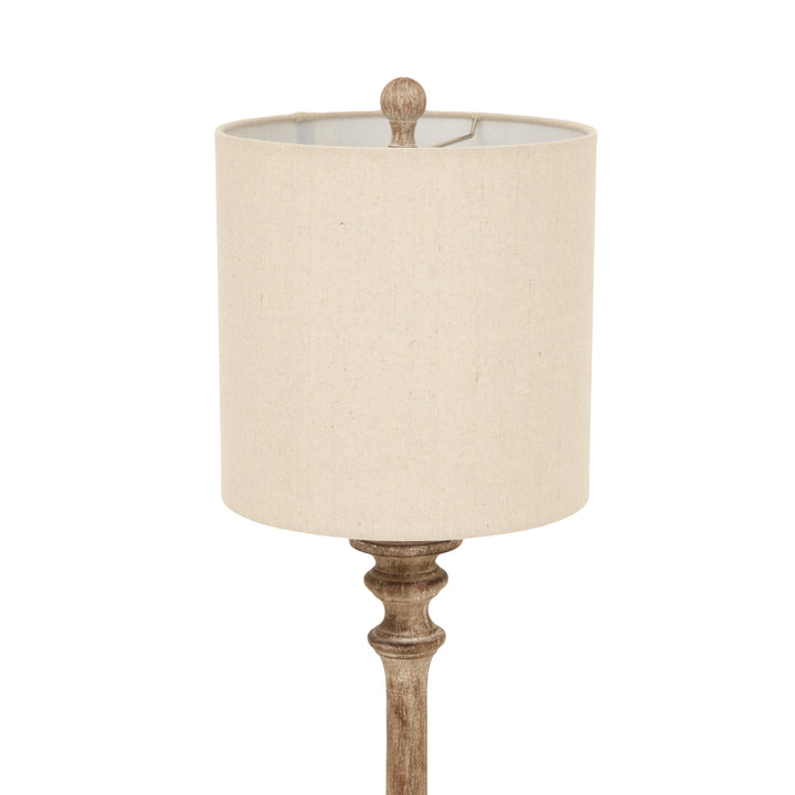 Pallido Candlestick Table Lamp With Linen Shade - TidySpaces