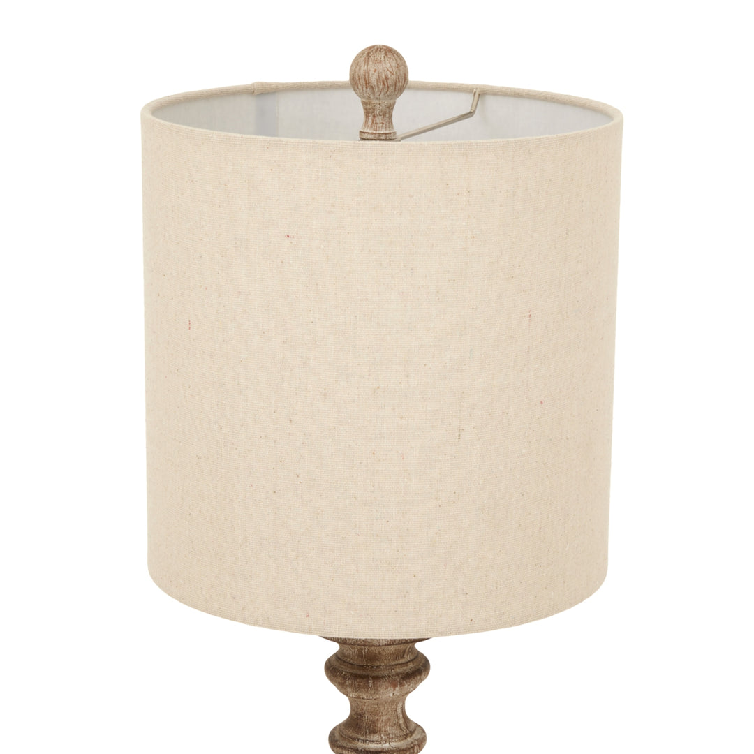Pallido Candlestick Table Lamp With Linen Shade - TidySpaces