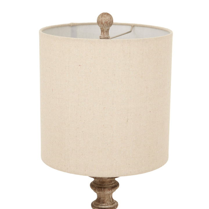 Pallido Candlestick Table Lamp With Linen Shade - TidySpaces