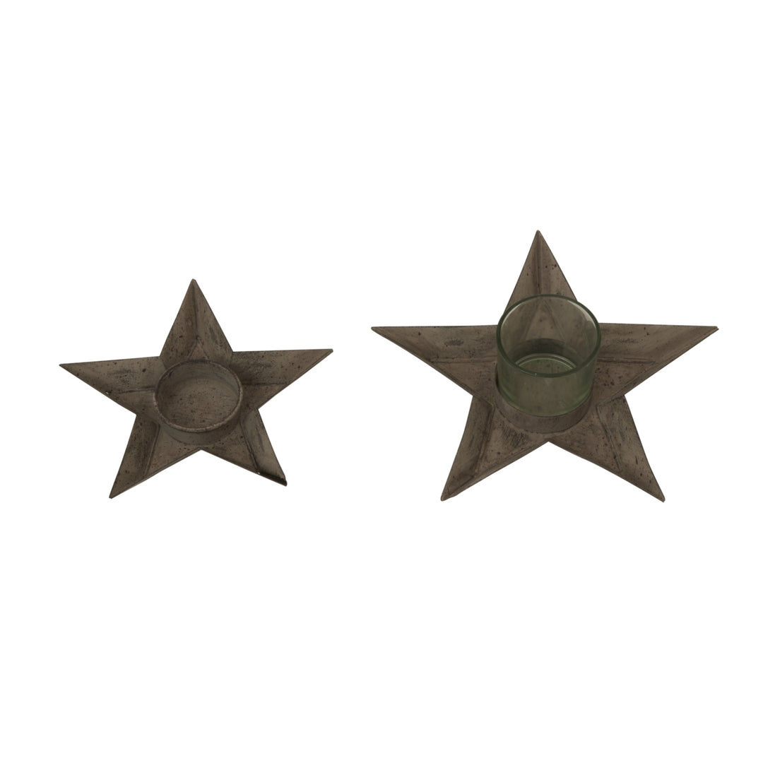 Rustic Metal Star Tealight Holder