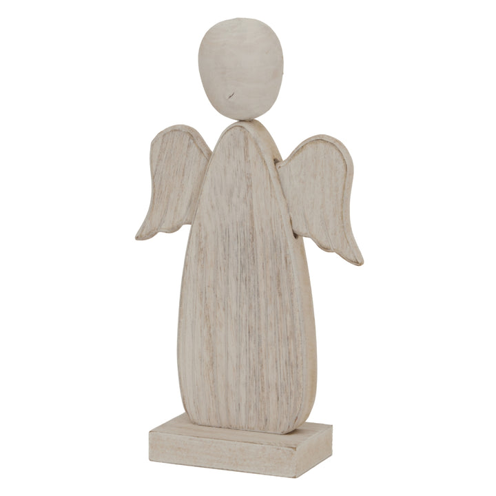 Large Whitewashed Rustic Angel