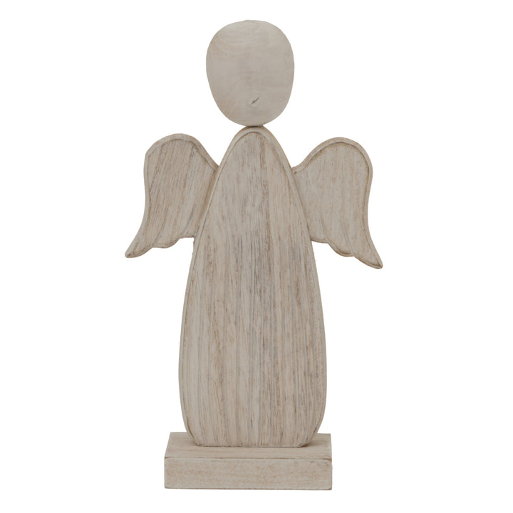 Large Whitewashed Rustic Angel