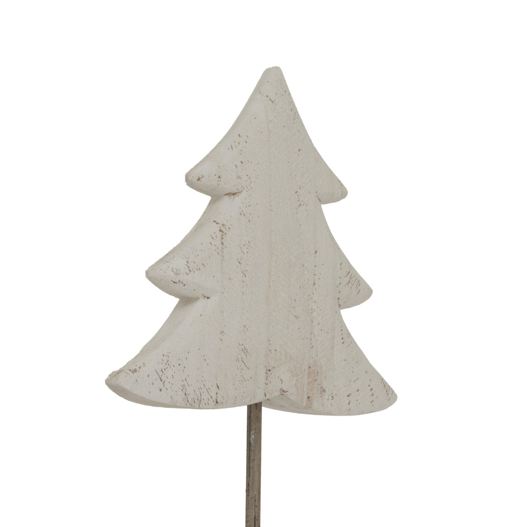 Large Whitewashed Rustic Tree On Stand