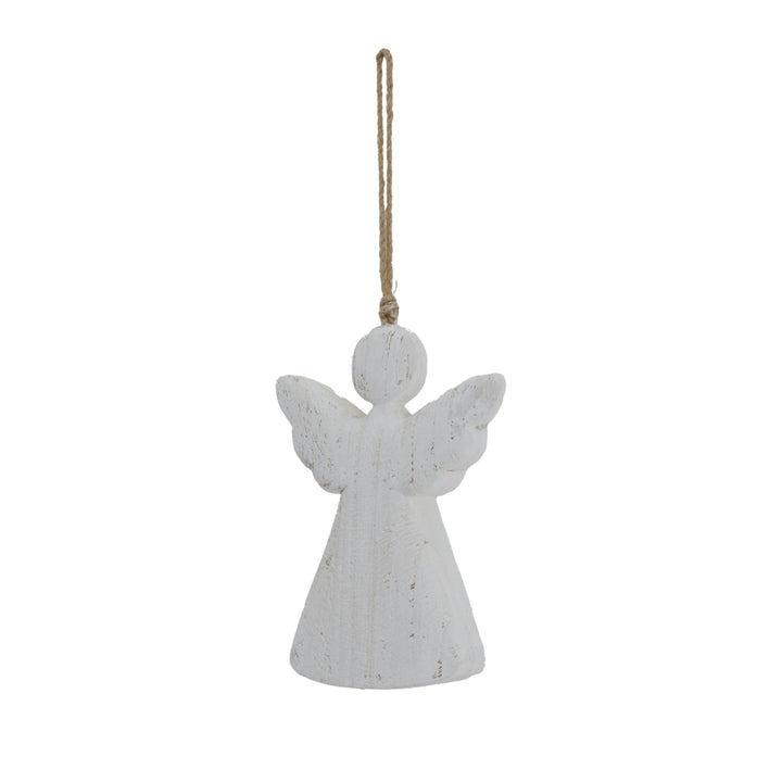 Large Whitewashed Rustic Hanging Angel