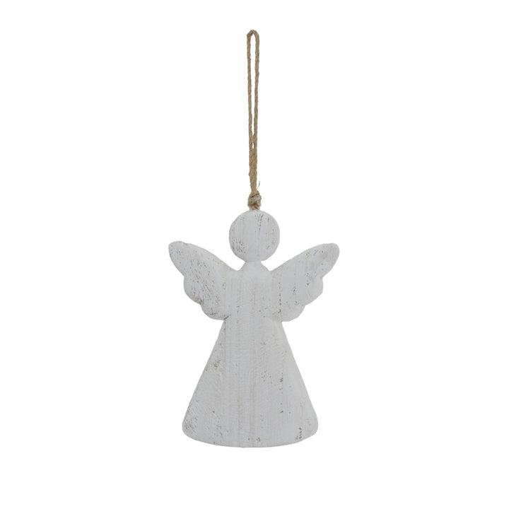 Large Whitewashed Rustic Hanging Angel