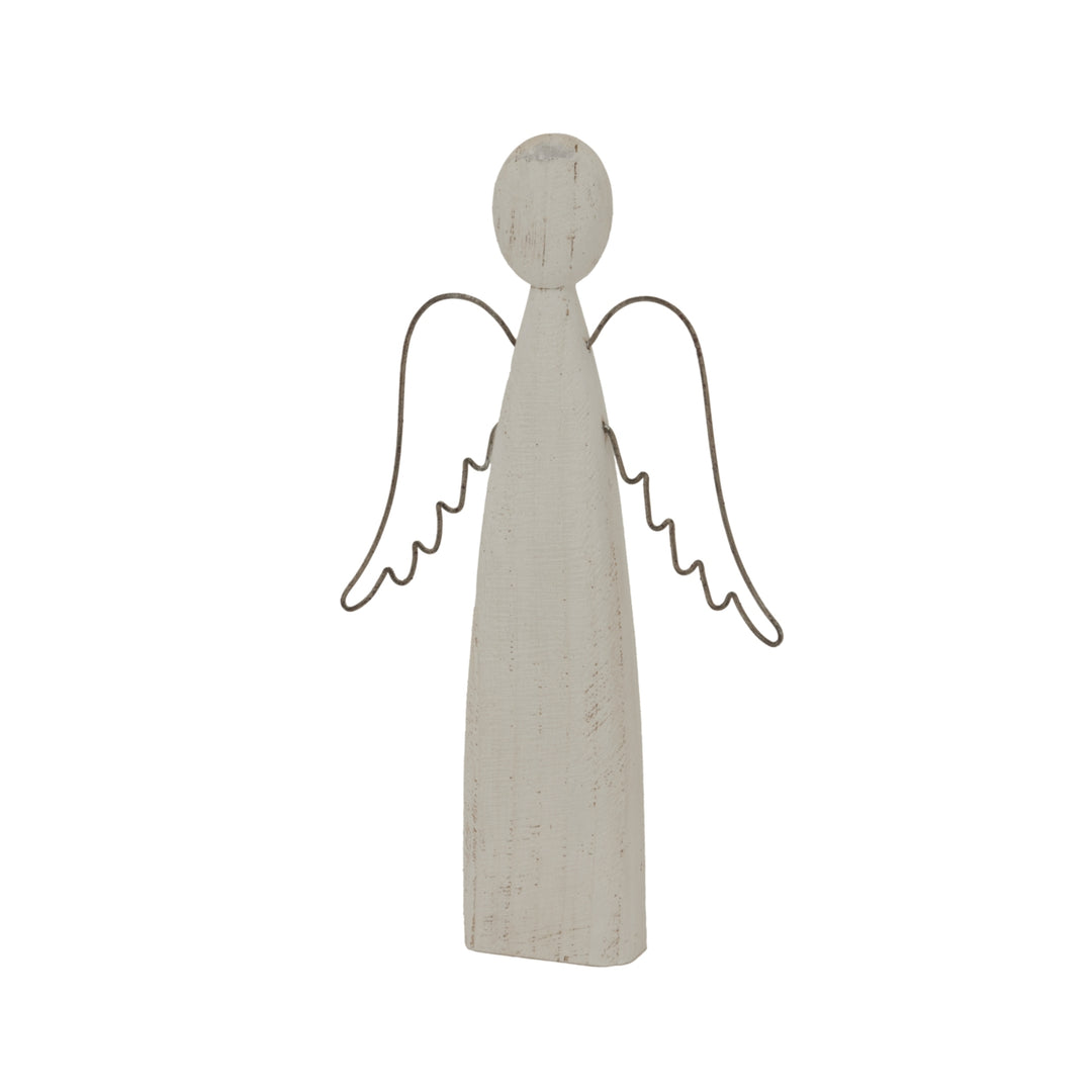 Large Whitewashed Rustic Standing Angel
