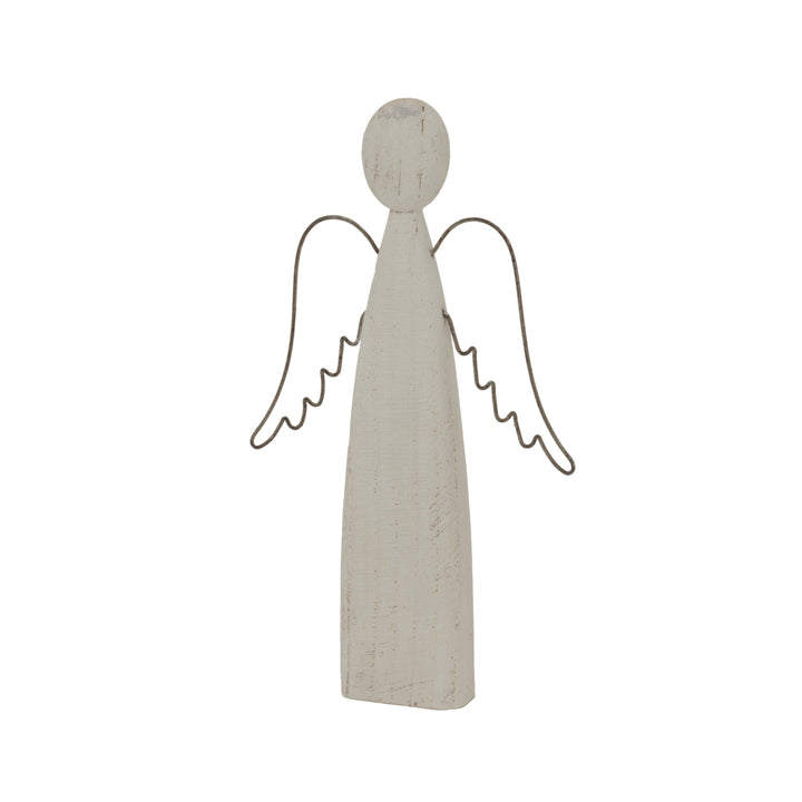 Large Whitewashed Rustic Standing Angel