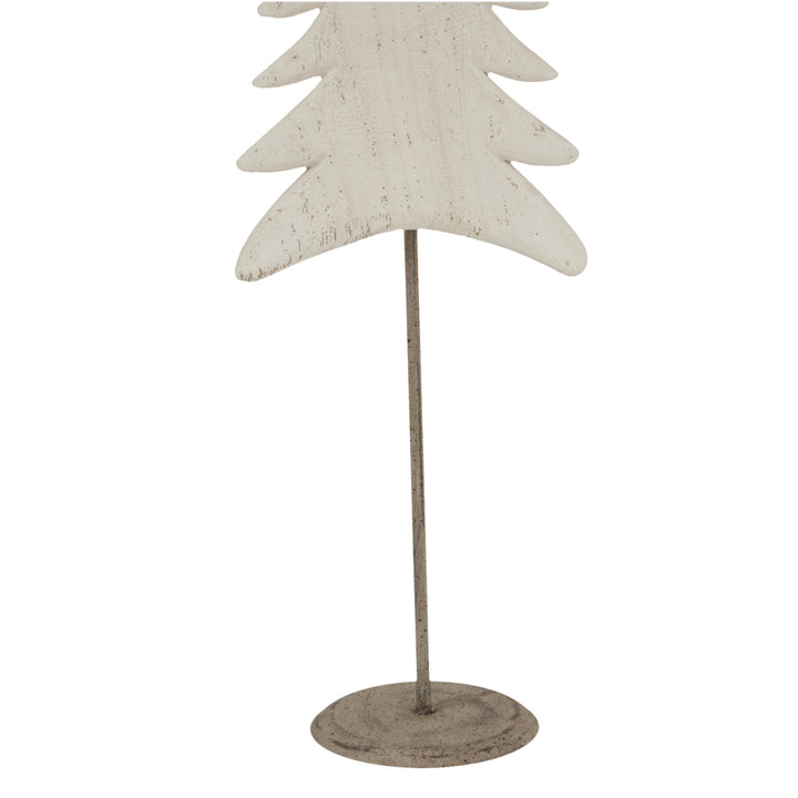 Large Whitewashed Tall Tree On Stand