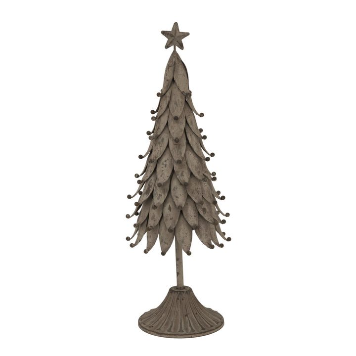 Rustic Decorative Tree With Star — Farmhouse Holiday Tabletop Woodland Ornament