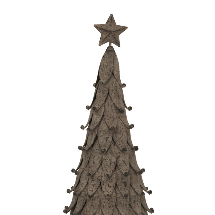 Rustic Decorative Tree With Star — Farmhouse Holiday Tabletop Woodland Ornament