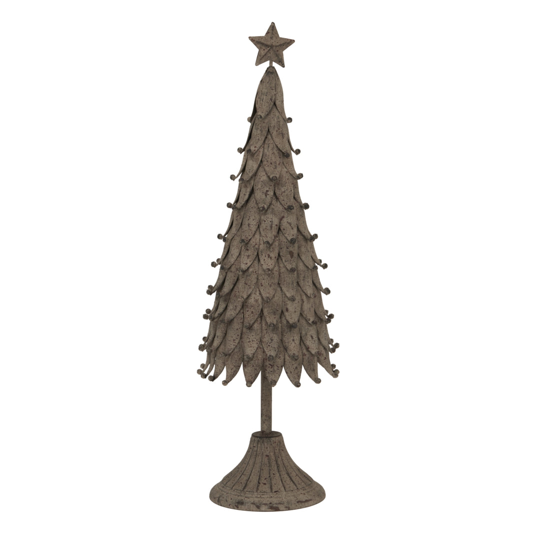 Rustic Decorative Tree With Star — Farmhouse Holiday Tabletop Woodland Ornament