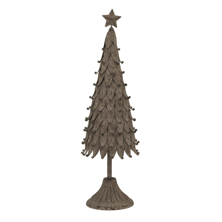 Rustic Decorative Tree With Star — Farmhouse Holiday Tabletop Woodland Ornament
