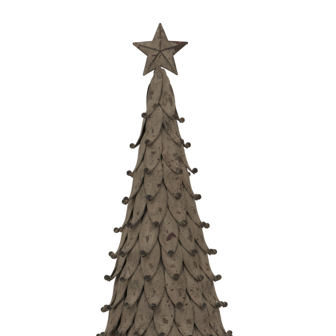 Rustic Decorative Tree With Star — Farmhouse Holiday Tabletop Woodland Ornament