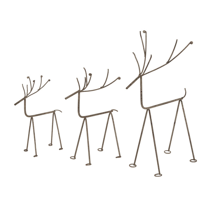 Rustic Metal Reindeer On Stand