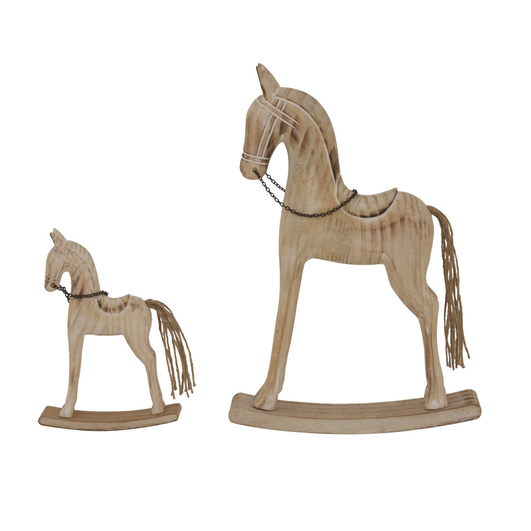 Large Natural Rustic Rocking Horse