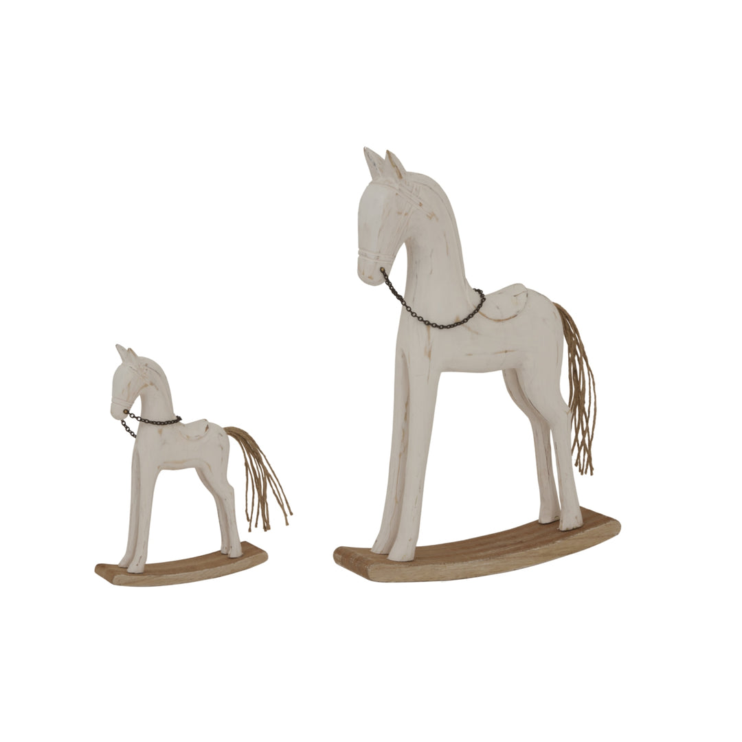 Whitewashed Rustic Rocking Horse