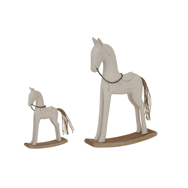 Whitewashed Rustic Rocking Horse