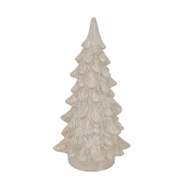 Alora Ceramic Snowy Tree Decorative Holiday Centerpiece Tabletop Home Accent