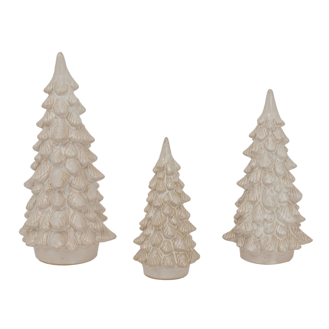 Alora Ceramic Snowy Tree Decorative Holiday Centerpiece Tabletop Home Accent