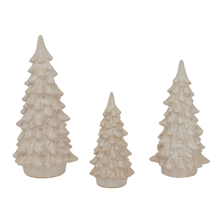 Alora Ceramic Snowy Tree Decorative Holiday Centerpiece Tabletop Home Accent