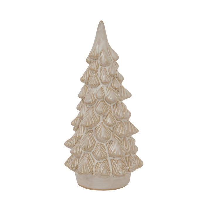 Alora Ceramic Snowy Tree Decorative Holiday Centerpiece Tabletop Home Accent
