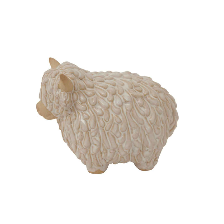 Alora Ceramic Highland Cow Decorative Figurine for Home Decor and Shelf Display