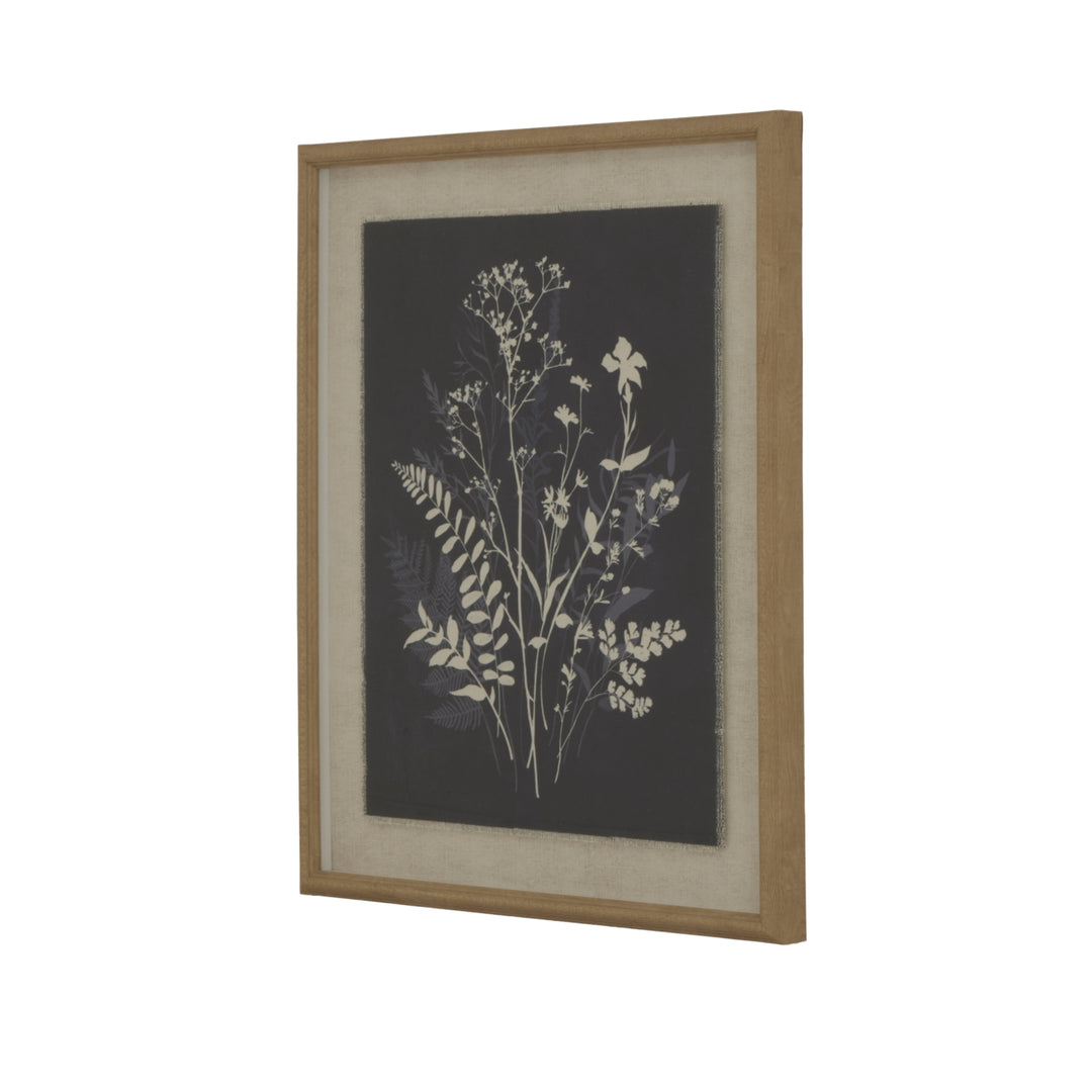 Flora & Fauna Collection Grove On Linen In Beaded Frame WHITE GLASS - TidySpaces