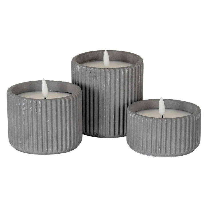 Luxe Collection Natural Glow Ribbed Small Led Candle