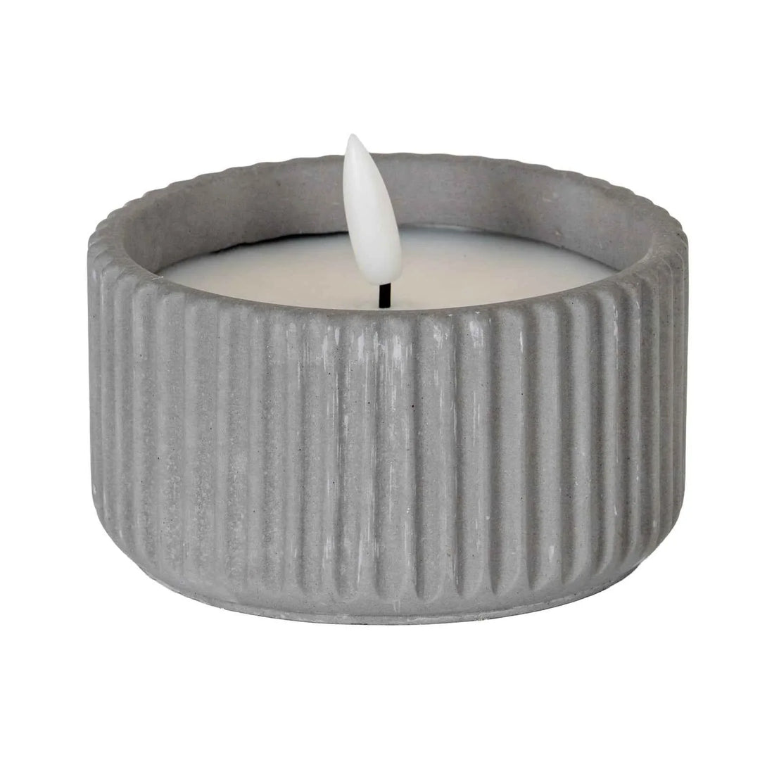 Luxe Collection Natural Glow Ribbed Small Led Candle