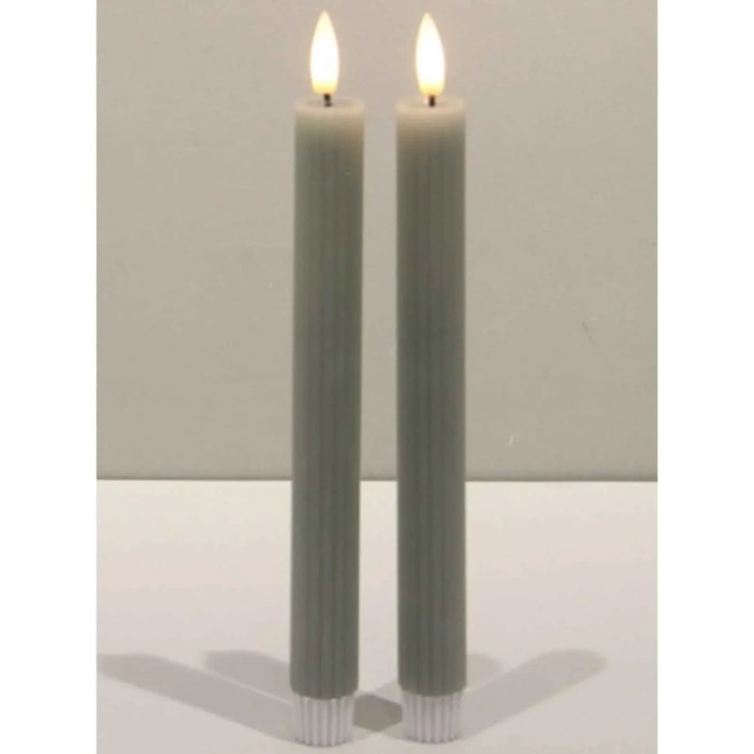 Luxe Collection Natural Glow Sage  Ribbed Taper Candles
