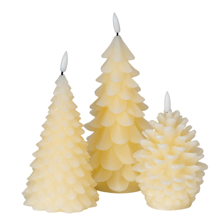 Luxe Collection Natural Glow Tree LED Wax Candle Decorative Battery-Operated Home Accent